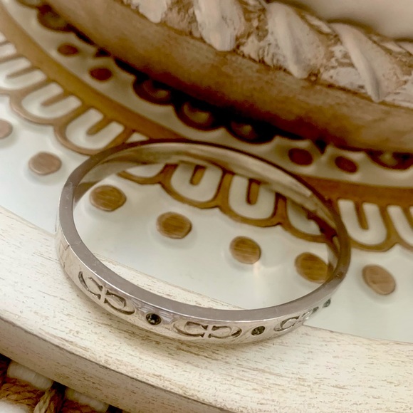 Coach Silver Bangle Hinged Clasp Kissing C Silver - Picture 8 of 10